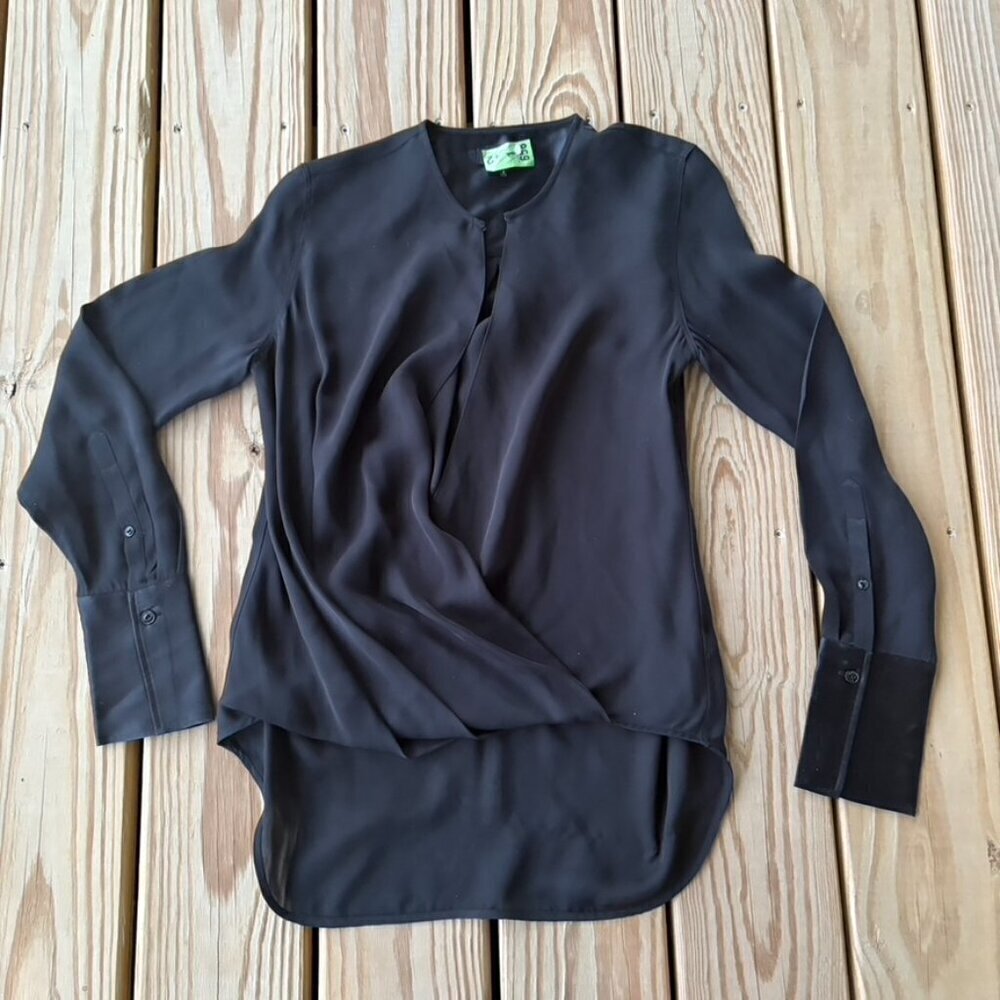 ** Rag & Bone cross over blouse Black silk
